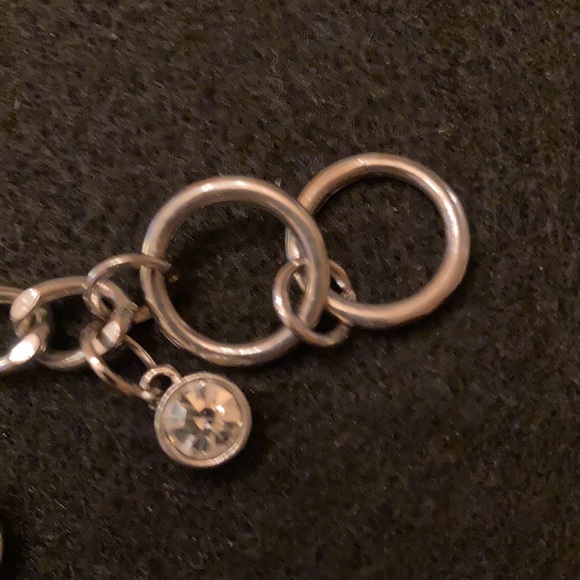 Charm Bracelet Silver Tone Pink, Turquoise Black Yellow Costume Jewelry 7 Charms - Picture 6 of 8